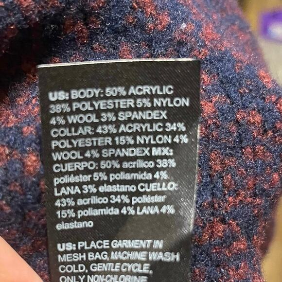 White House Black Market Ombré Draped Neck Poncho Sweater Wind Wine Sz M/L Wool - Picture 7 of 7